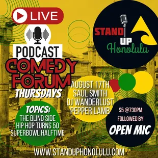 the stand up honolulu podcast and the stand up honolulu podcast