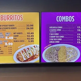 menus and prices
