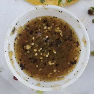 Looks like King Taco green salsa...but, don't be fooled.