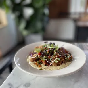 a plate of food on a table