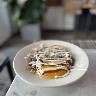 a plate of food on a table