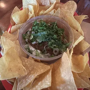 Taco dip with chips