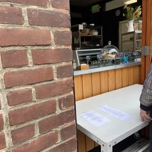 menu on the table at the ordering window