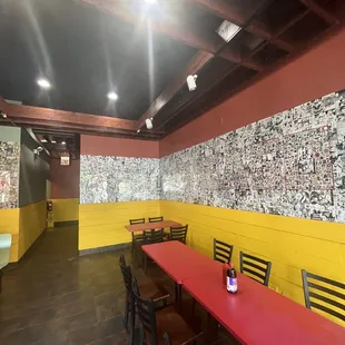 Nice interior with anime prints on the wall