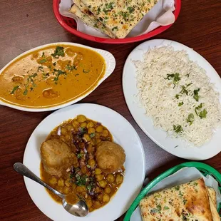5. Butter Chicken 16. Garlic Naan 1. Samosa Chana