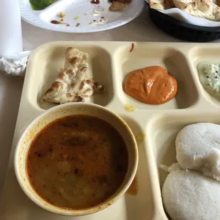 a tray of indian food