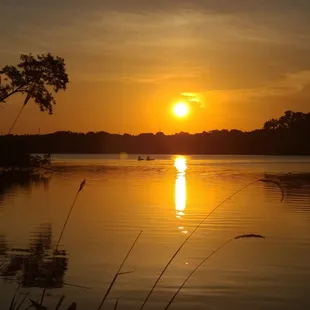 Beautiful sunset over the standing bear Lake . Love this place .