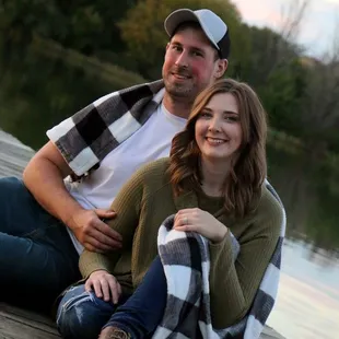 Engagement photos on the dock