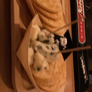 a plate of food on a table