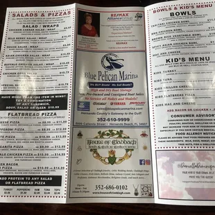 the menu