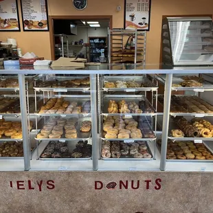 a display of donuts