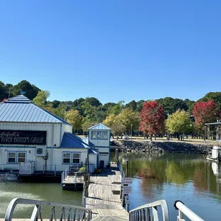 The walk up to the restaurant.