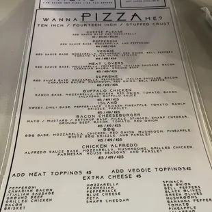menu