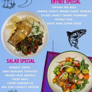 the menu for the dinner