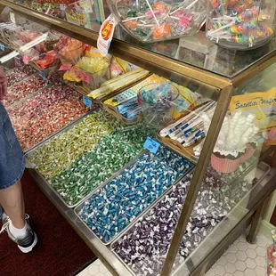 Candy display at Stangl&apos;s Bakery in Ambridge, PA.