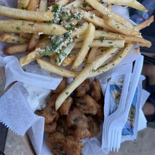 Garlic Fries and DF mushrooms
