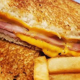 Grilled Ham and Cheese with Fries