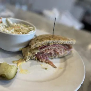 Half of my Reuben-cole slaw was Great too!