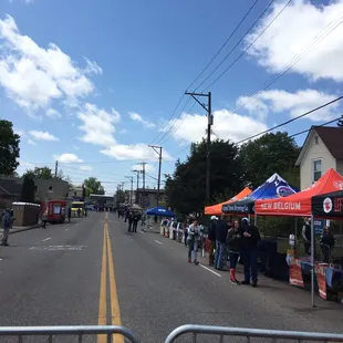 Waiting at the gates before 2pm entry