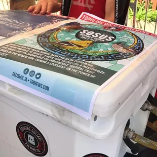 Inside one of the brew tents