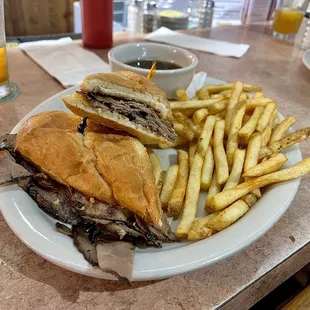 The corner dip and the Reuben.