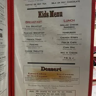 a menu for a restaurant