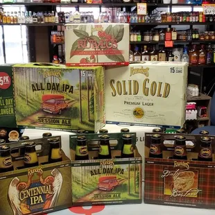 a display of bottles of alcohol