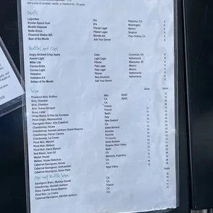 menu
