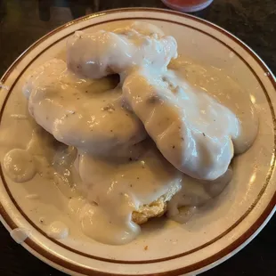 And a week later, returned for a &quot;breakfast snack&quot; of biscuits and gravy. Note that this is only a &quot;half&quot; order.