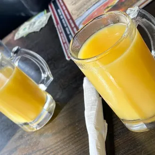 Orange Juice in a frosted mug?!  Love it!