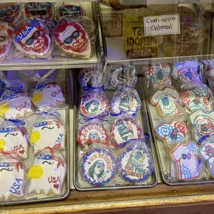 a variety of decorated cookies