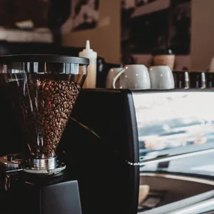 Fresh-brewed coffee.