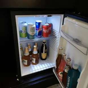 Refrigerator with plenty of drinks. You pick!