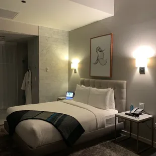 Super comfy bed with an Alexa right by (Pro tip: ask her to play meditation music for a heavenly night sleep)