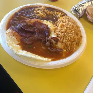 Huevos rancheros with bacon! I'm in heaven