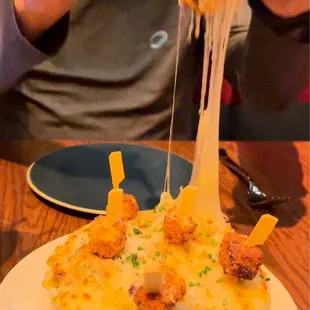 Cheese from the French Onion Dumplings