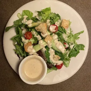 Garden House Salad with Smoked Shallot Vinaigrette dressing