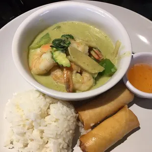 Green curry with Prawns