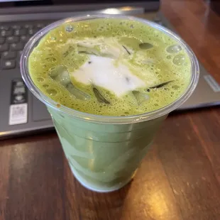 Iced matcha latte