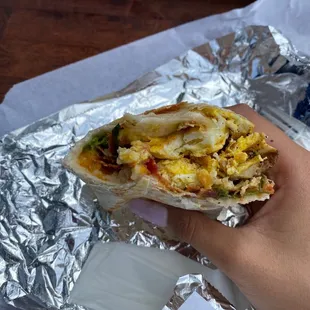 Breakfast Burrito with bacon