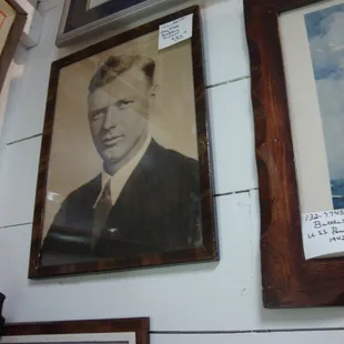 A period large framed Charles Lindbergh photo.