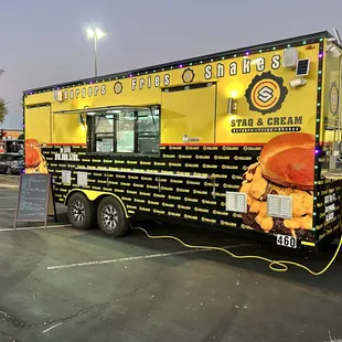 a food truck parked in a parking lot