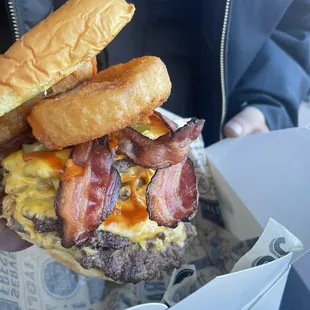 western burger with 4 patties !