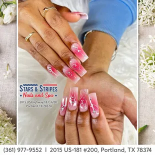 Complete your style with our vibrant pink nails, adding a playful and chic touch to your manicure.