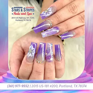 Purple ombre nails--elegance meets summer chic!