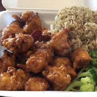 Orange chicken. Wow. Homemade sauce, not the usual canned sauce you find at other restaurants.