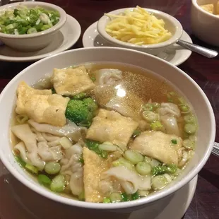 Piping hot large Wonton soup.
