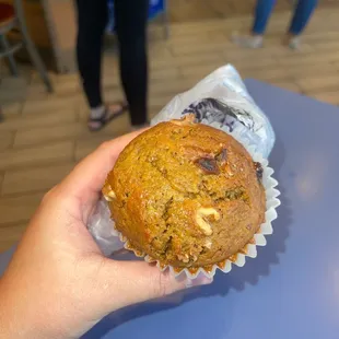 Pumpkin walnut muffin