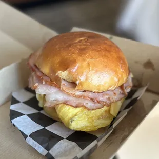 a ham and egg sandwich