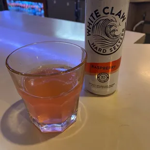 Pink taco shot and raspberry white claw